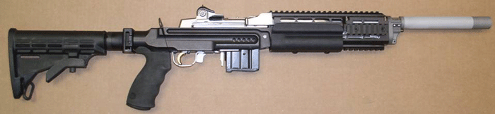 OPTIONAL SCAR STOCK SHOWN with BARREL STABILIZER. 